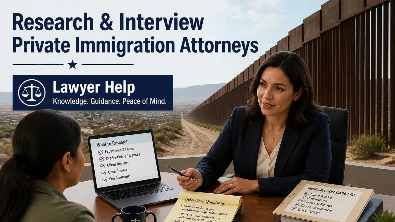 Cómo Investigar y Entrevistar Abogados de Inmigración Privados: Licencia, Experiencia, Comunicación, Honorarios y Señales de Alerta article cover image.